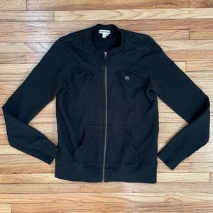 LACOSTE - Black Zip- Up Cardigan